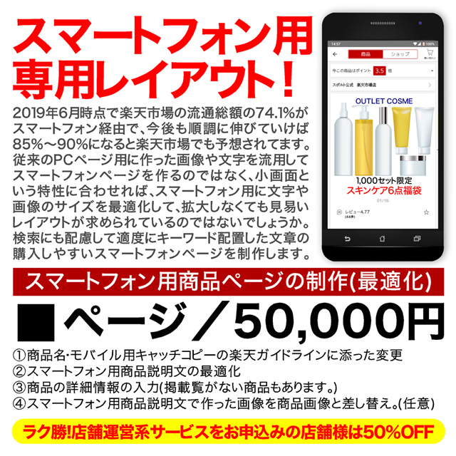 楽天市場のスマホ用商品ページ制作(最適化)