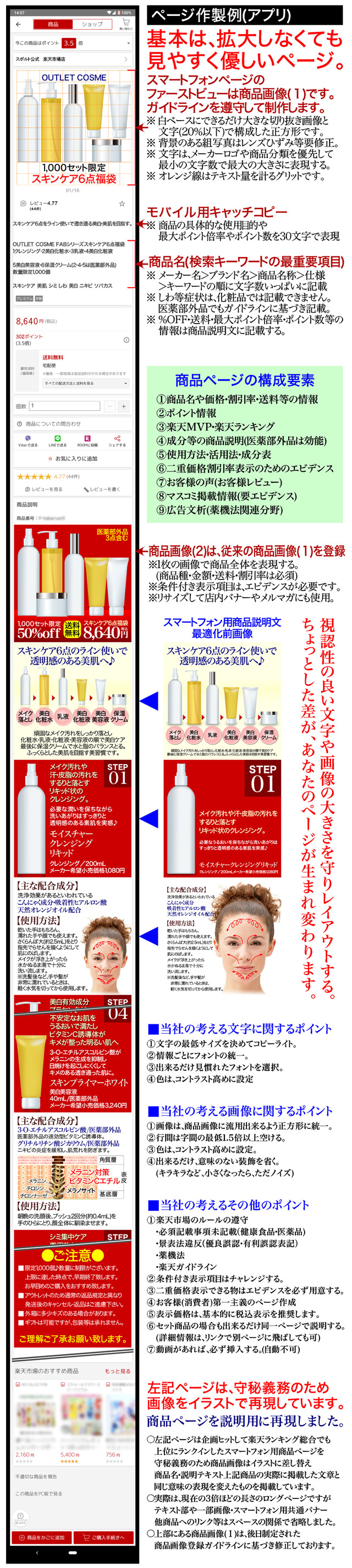 楽天市場のスマホページページ作例